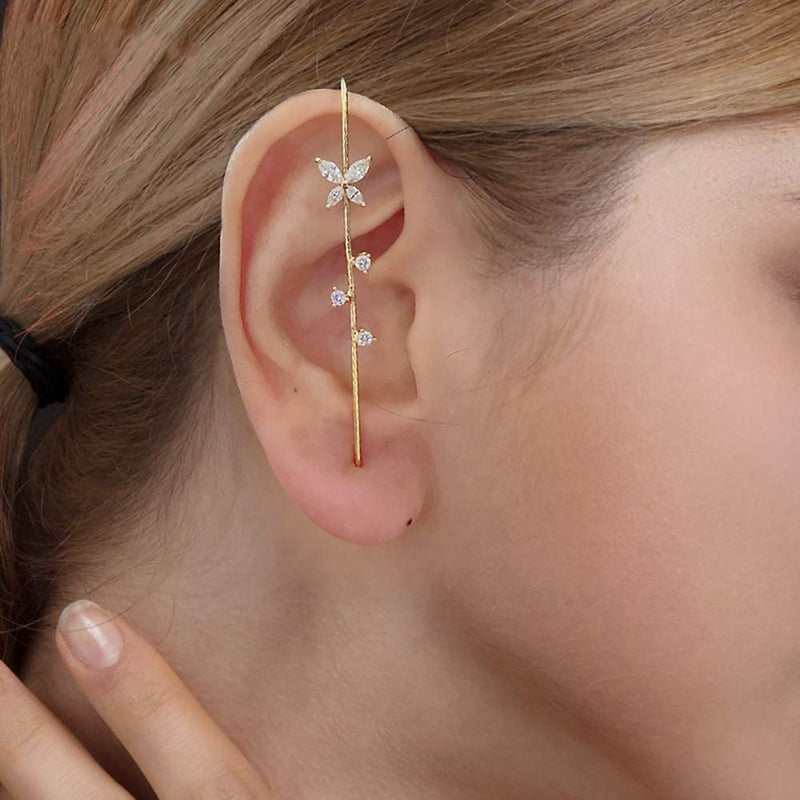 Wydmire Ear Wrap Around Crawler Hook Earrings Piercing Jewelry Ear Cuffs For Women